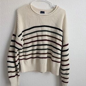 GAP Women's Striped Cream Sweater